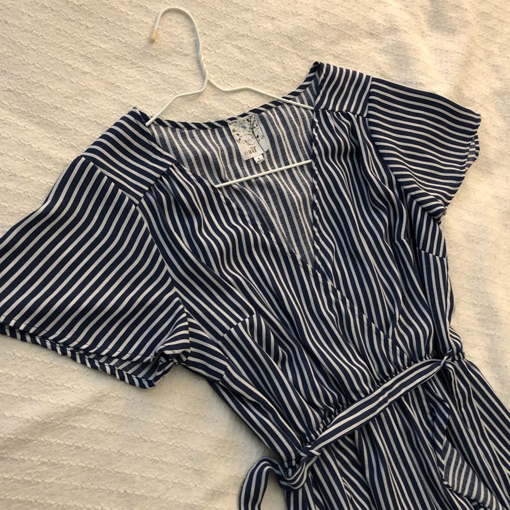 Naïf Nautical blue and white striped faux splice dress - Picture 3 of 7